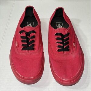 Vans Lace Up Sneakers Women's 9.5 Red Black Laces Skateboarding Vibrant Festival